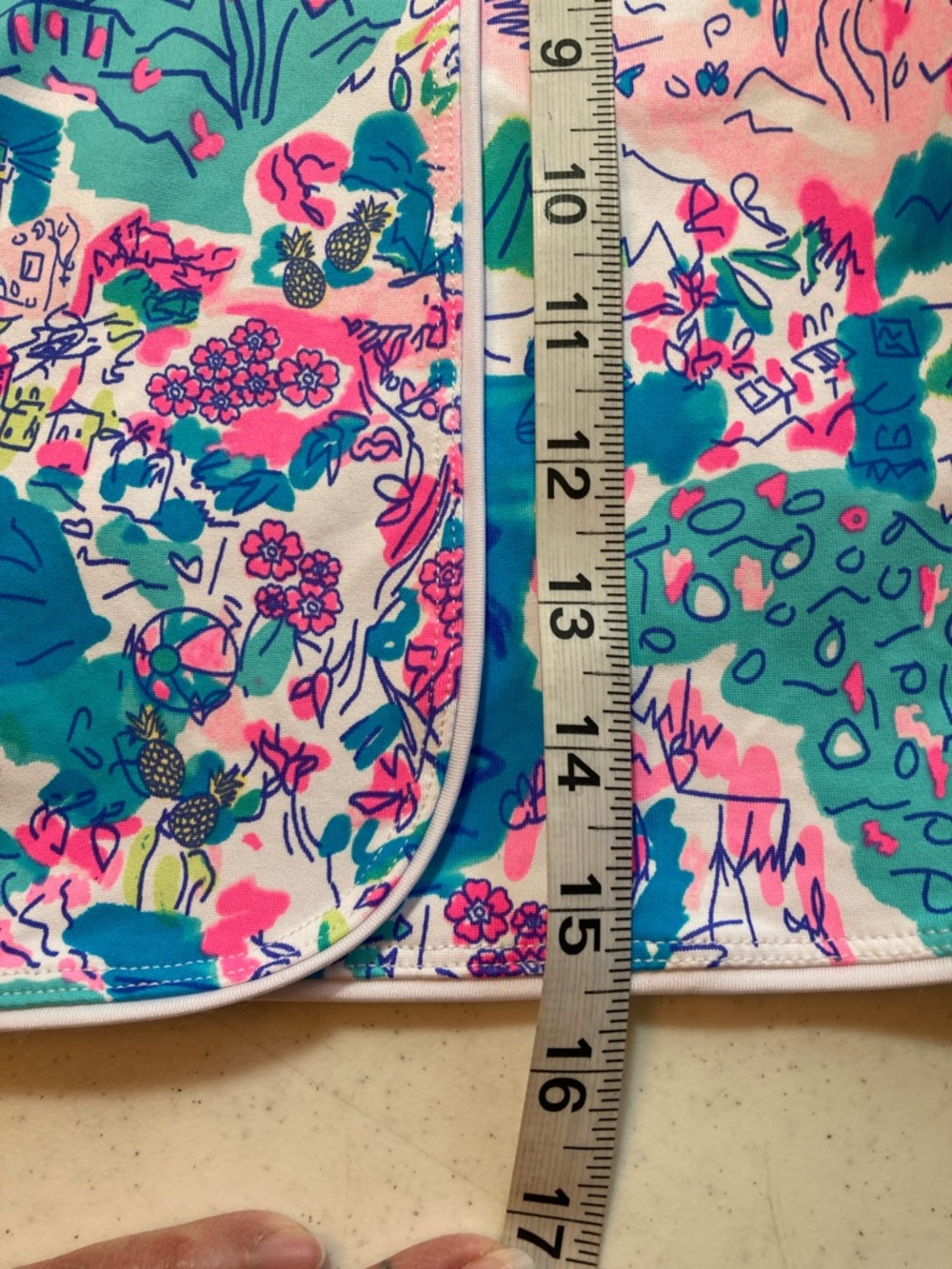 Lulu-B Coastal Floral Mini Skirt in Teal, Pink & White - Picture 9 of 12
